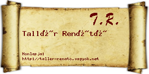 Tallér Renátó névjegykártya